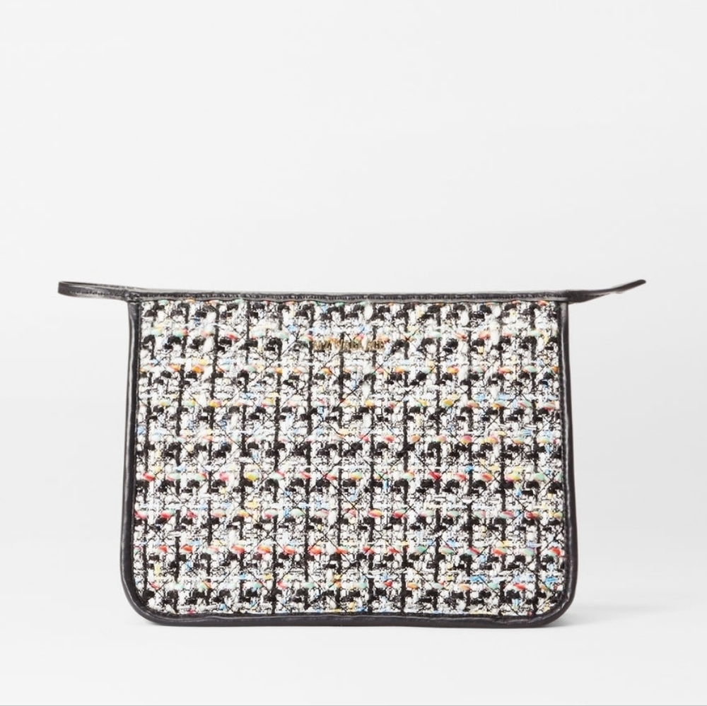 MZ Wallace NWT Boucle Metro Clutch Textured Bouclé Zip Clutch Chic Handheld Bag